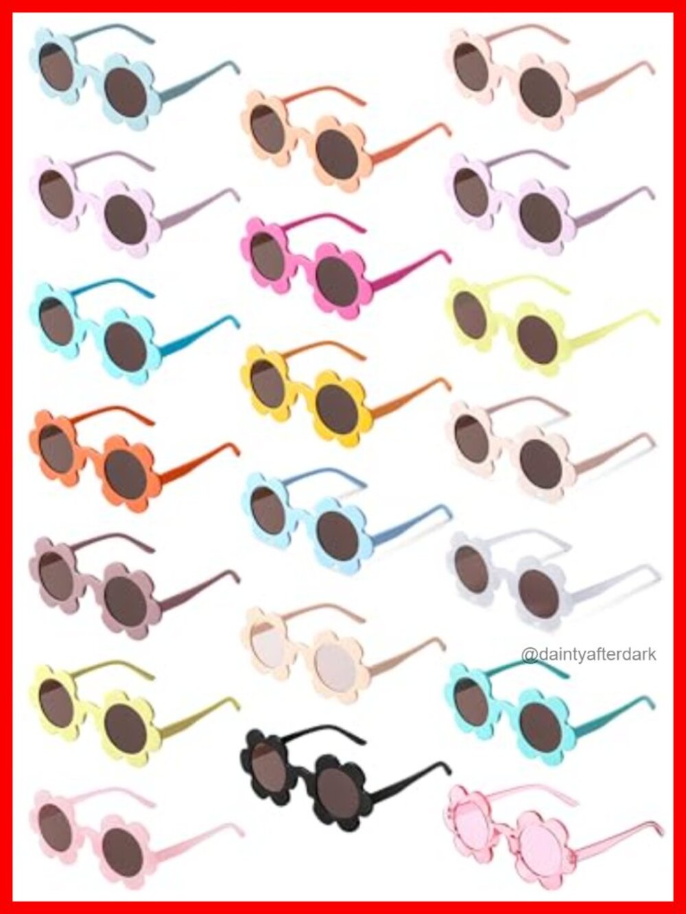 Sunflower Sunglasses UV Protection Round Floral Adults Summer Party 5.71 Inch